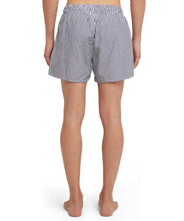 MSGM Boxer In Cotone Bacchettato Con Etichetta "!" White/Blue Best Sale