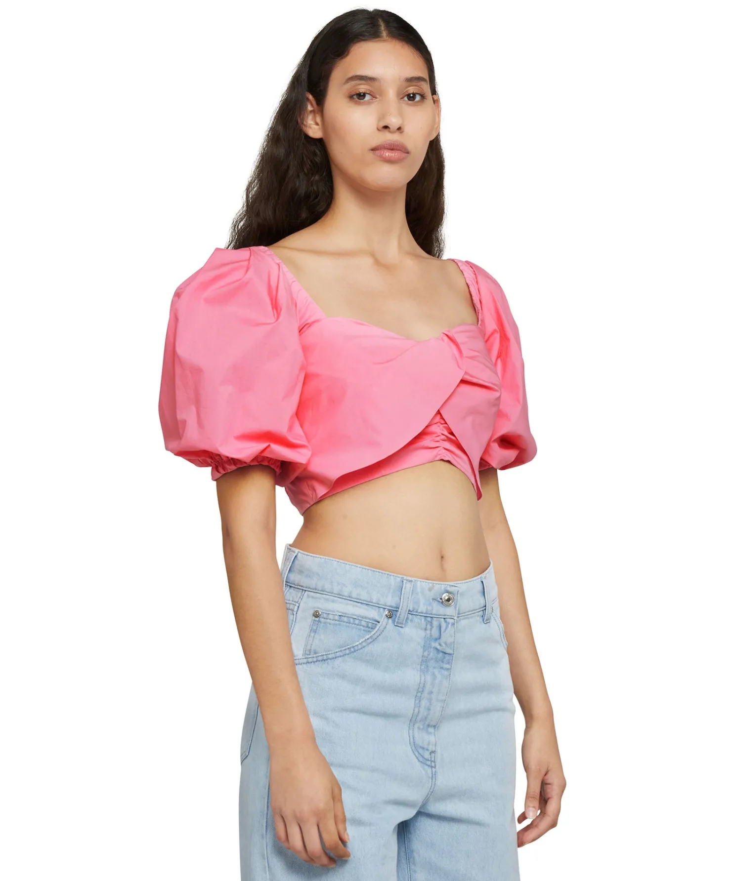 crop_top_in_cotone_con_ma_2.webp MSGM Crop Top In Cotone Con Maniche A Sbuffo Pink Cheap