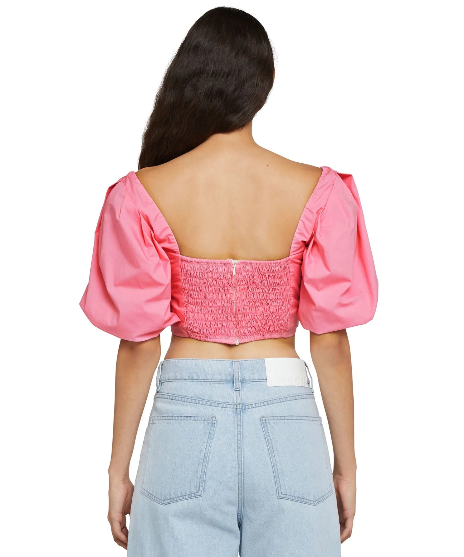 crop_top_in_cotone_con_ma_3.webp MSGM Crop Top In Cotone Con Maniche A Sbuffo Pink Cheap