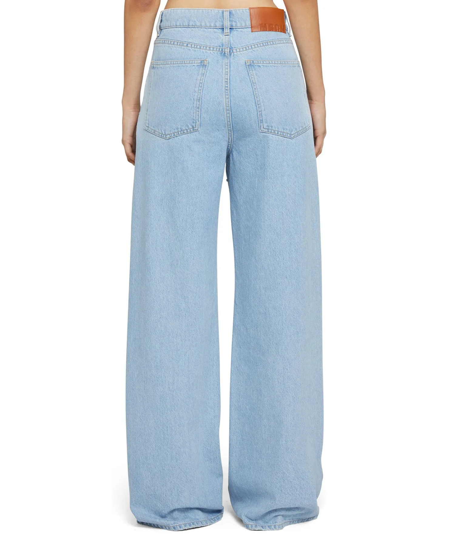 MSGM Denim Taglio Straight Con Dettagli Gioiello Applicati Blue Sale