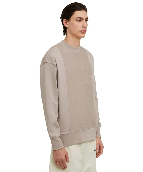 MSGM Felpa Girocollo In Cotone Organico Della Capsule Fantastic Green Beige Best