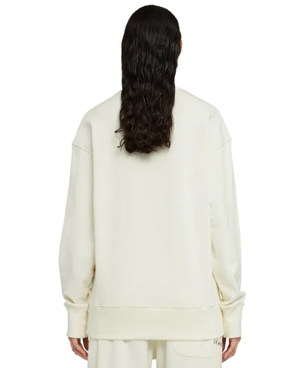 MSGM Felpa Girocollo In Cotone Organico Della Capsule Fantastic Green Cream Clearance