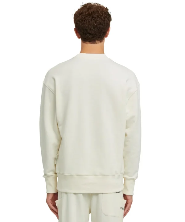 MSGM Felpa Girocollo In Cotone Organico Della Capsule Fantastic Green Cream Clearance