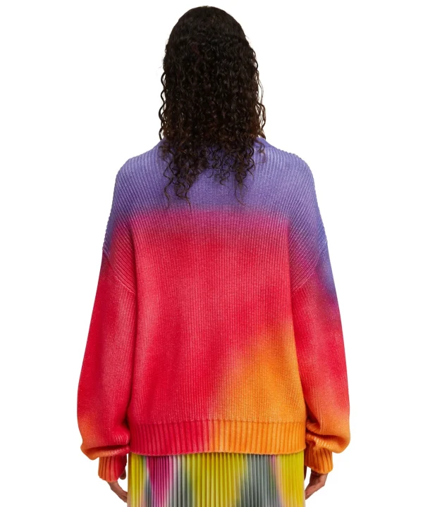MSGM Maglione Girocollo In Cotone Tie Dye Grey Shop