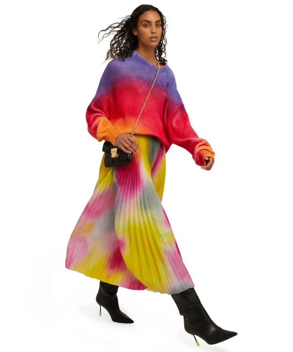 MSGM Maglione Girocollo In Cotone Tie Dye Grey Shop