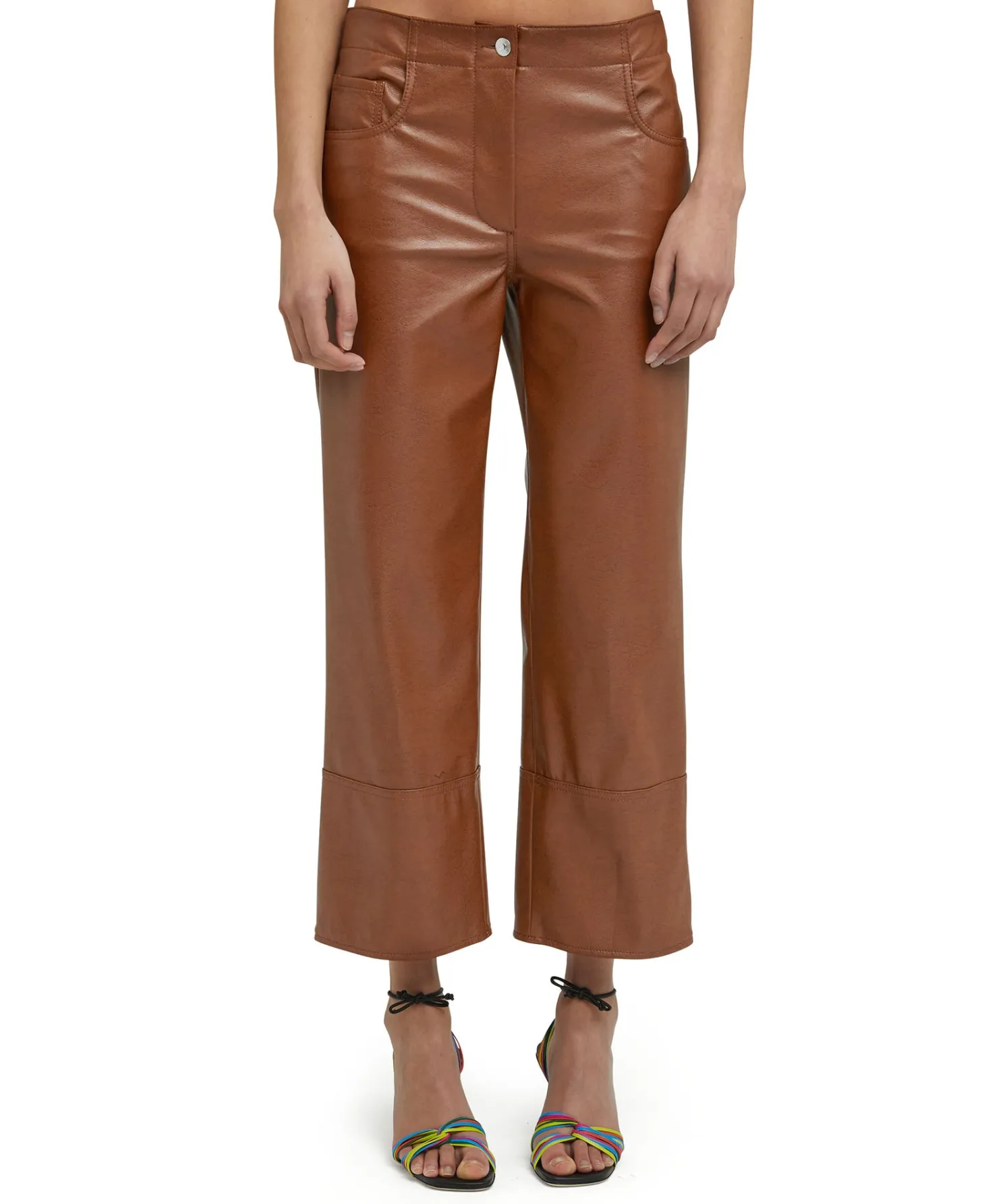 pantalone_a_bootcut_a_gam_0.webp MSGM Pantalone A Boot-Cut A Gamba Dritta In Eco-Nappa Cognac Hot