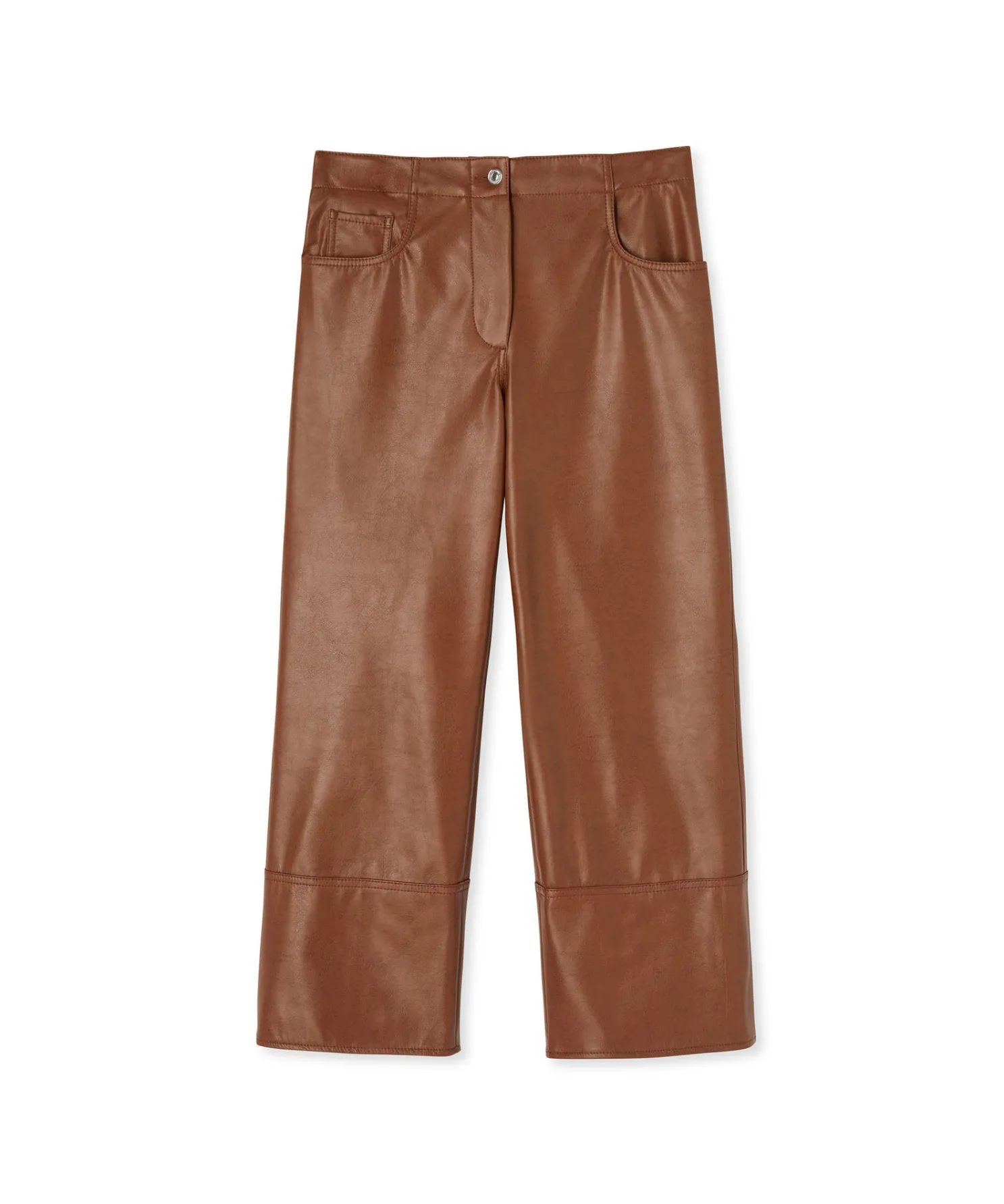 pantalone_a_bootcut_a_gam_1.webp MSGM Pantalone A Boot-Cut A Gamba Dritta In Eco-Nappa Cognac Hot
