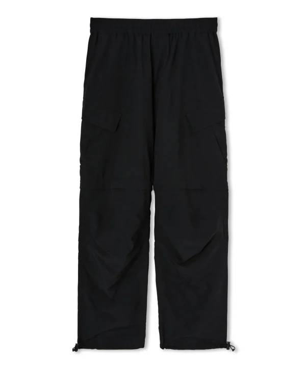 MSGM Pantalone Cargo In Nylon Tecnico Tinta Unita Black New