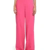 MSGM Pantaloni Tailoring A Gamba Dritta In Viscosa Grezza Dark Pink Online