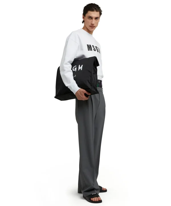 MSGM Pantaloni Tailoring Con Boxer "Hibiscus" Incorporato In Fresco Lana Dark Grey Sale