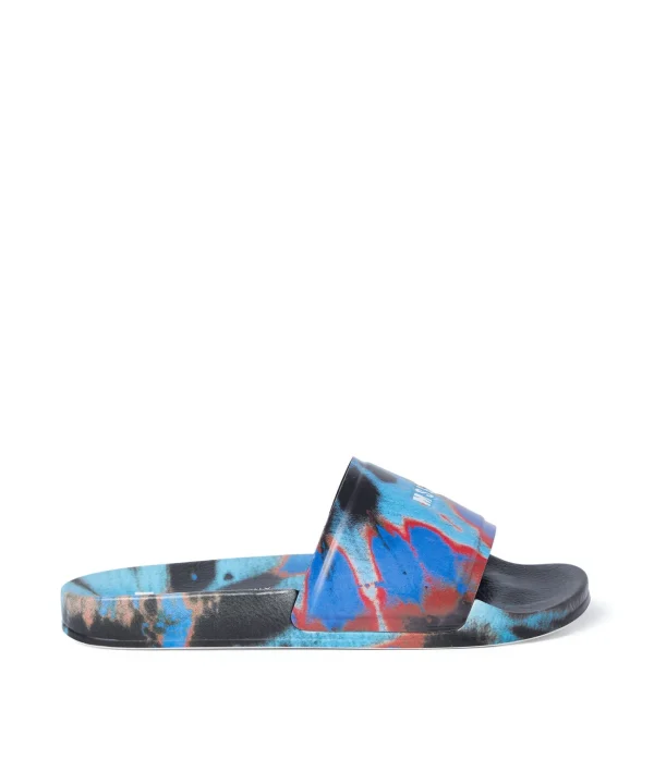 MSGM Pool Slides Tie Dye Con Micro Logo Black Hot
