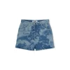 MSGM Shorts Di Denim Con Lavorazione "Surfer" A Laser Blue Discount