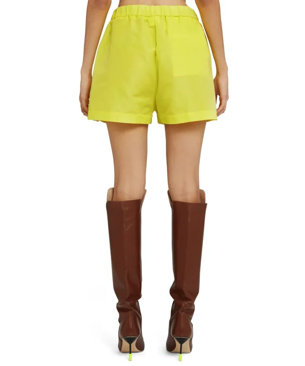 MSGM Shorts In Taffeta Tinta Unita Lemon Yellow Best
