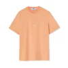 MSGM T-Shirt Girocollo In Cotone Con Micro Logo Orange Hot