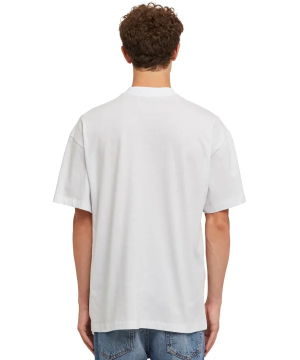 MSGM T-Shirt Girocollo In Cotone Con Con Grafica "Hibiscus Crocodile" White Best
