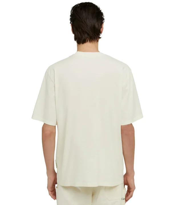 MSGM T-Shirt Girocollo In Cotone Organico Della Capsule Fantastic Green Cream Fashion