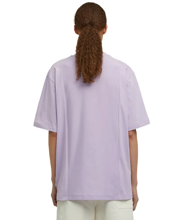 MSGM T-Shirt Girocollo In Cotone Organico Della Capsule Fantastic Green Lillac Sale