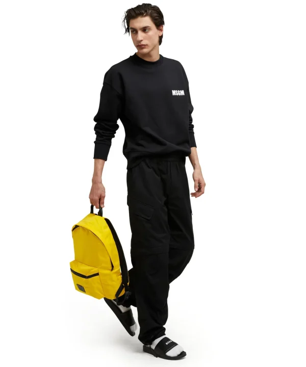 MSGM Zaino In Nylon Signature Yellow Best